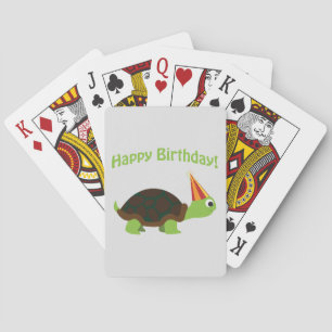 Niedlicher Glückwunsch zum Geburtstag! Turtle Spielkarten