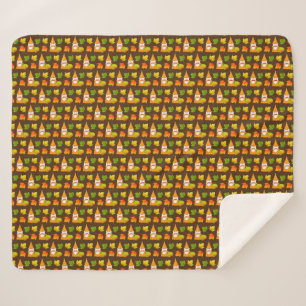 Niedlicher Gnom und schöne Herbstblätter Sherpadecke