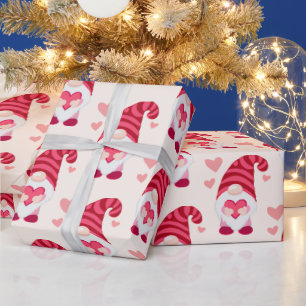 Niedlicher Gnome-Herzschmerz Valentinstag Geschenkpapier