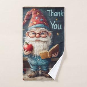 Niedlicher Gnome-Lehrer - Danke, Illustration Handtuch