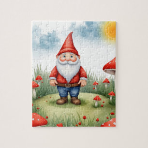 Niedlicher Gnome Rote Pilzzimmer Kinderzimmer Puzzle