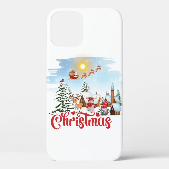 Niedlicher Gnome, Snowman feiert Weihnachtsfeierta Case-Mate iPhone Hülle (Rückseite)