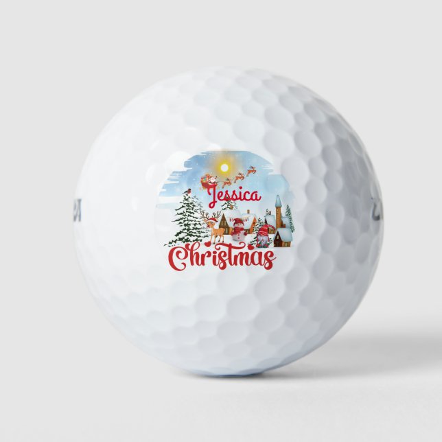 Niedlicher Gnome, Snowman feiert Weihnachtsfeierta Golfball (Vorderseite)