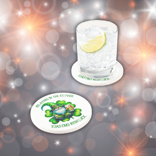 Niedlicher Gnome St Patrick's Day mit Bier   Getränkeuntersetzer
