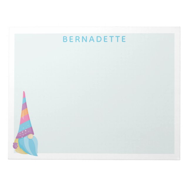 Niedlicher Gnome Unicorn Magischer farbiger Indivi Notizblock (Vorderseite)