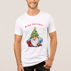 Niedlicher Gnome Weihnachten Tri-Blend Shirt