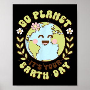Niedlicher Go Planet - Ihr Erdlehrer Kinder Ohr Poster