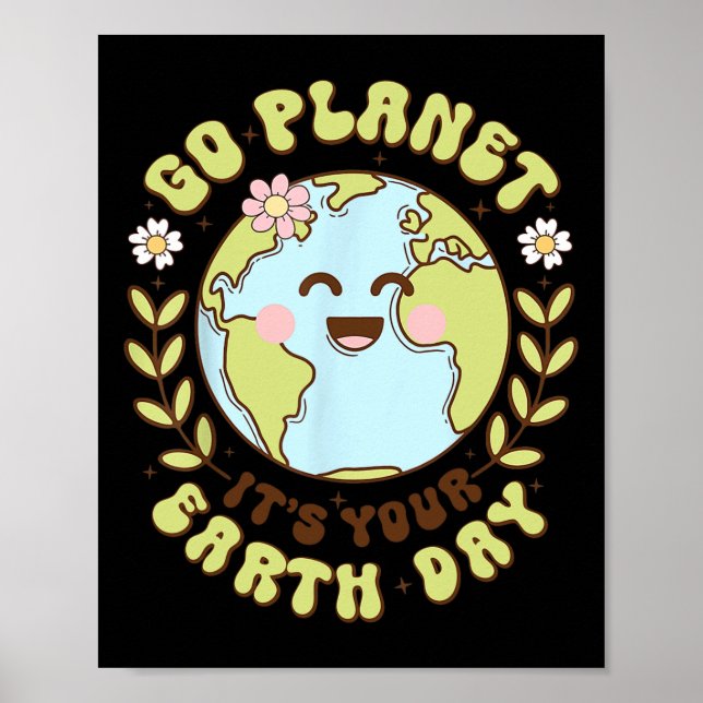 Niedlicher Go Planet - Ihr Erdlehrer Kinder Ohr Poster (Vorne)