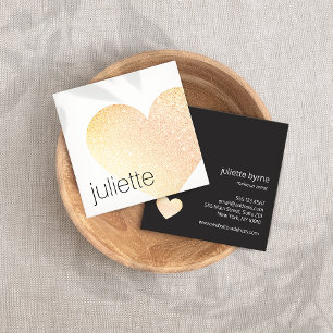 Niedlicher Gold Glitzer Herzlich Willkommen im Sal Quadratische Visitenkarte