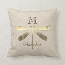 Niedlicher Golddrachenflieger Mit Monogramm Kissen