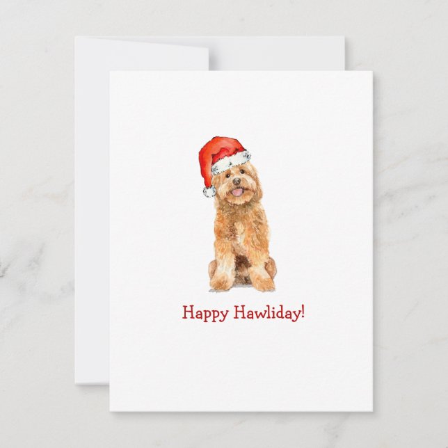 Niedlicher Golden Doodle Hund Flat Holiday Card Dankeskarte (Vorderseite)