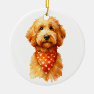 Niedlicher Golden Doodle Hund Keramik Ornament