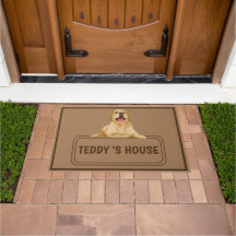 niedlicher Golden Retriever DOG Sign House individ