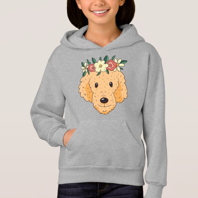 Niedlicher Golden Retriever Head Hoodie (Vorderseite)