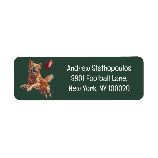 Niedlicher Golden Retriever Hund Fußball spielen (Vorne)