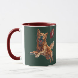 Niedlicher Golden Retriever Hund Fußball spielen Tasse