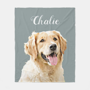Niedlicher Golden Retriever Hund Personalisiert Fleecedecke