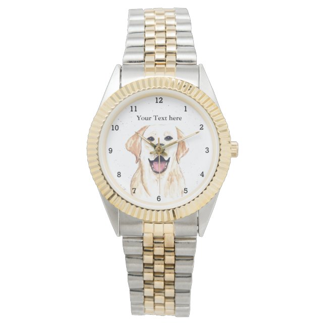 Niedlicher Golden Retriever Hund Welpentier Pater  Armbanduhr (Vorderseite)