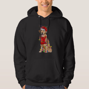 Niedlicher Golden Retriever Weihnachtsbaum Lichter Hoodie