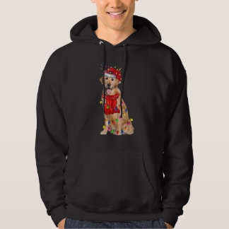 Niedlicher Golden Retriever Weihnachtsbaum Lichter Hoodie
