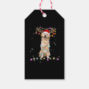 Niedlicher Golden Retriever Weihnachtsbeleuchtung  Geschenkanhänger