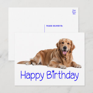 Niedlicher Golden Retriever Welpe Hund Happy Birth Postkarte