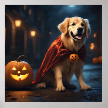 Niedlicher Golden Retriever Welpenhund Halloween N