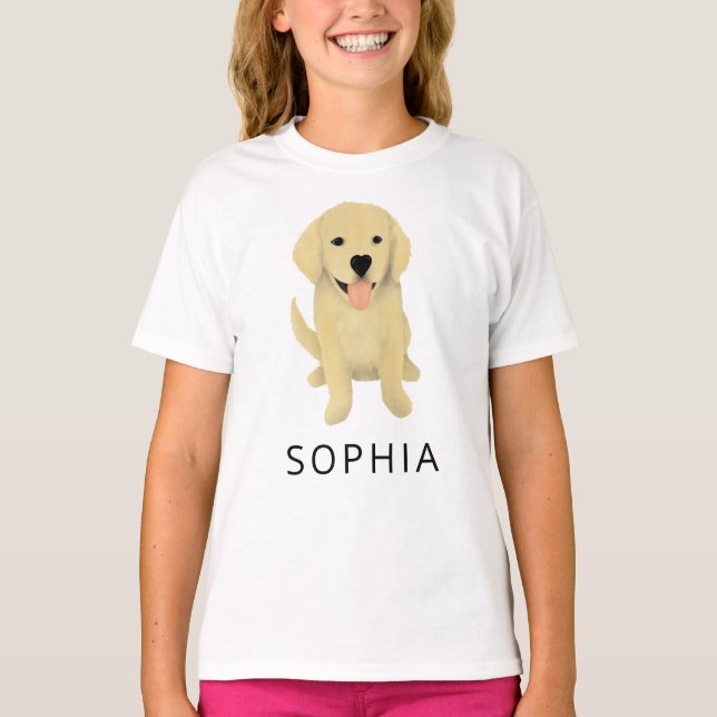 Niedlicher Golden Retriever Welpenhund T-Shirt (Vorderseite)