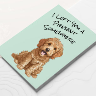 Niedlicher Goldendoodle Hund Happy Birthday Card Einladung