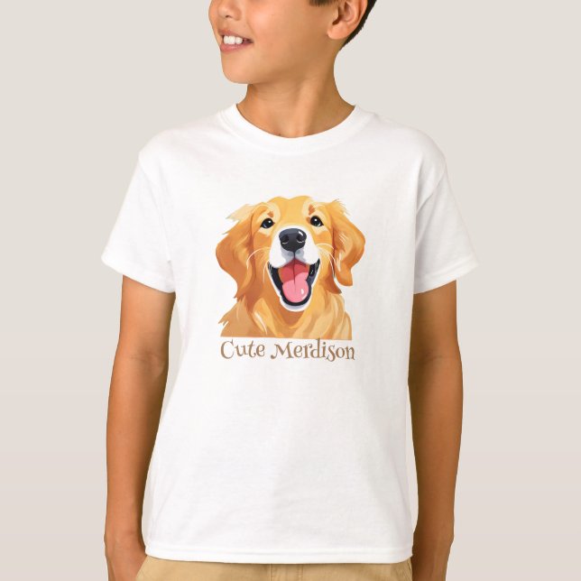 Niedlicher Goldenretriever Hund Happy Face Express T-Shirt (Vorderseite)