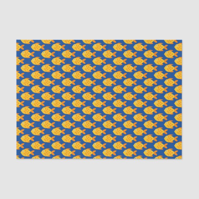 Niedlicher Goldfisch-Cartoon-Geschenkboxen Seidenpapier (Vorderseite)