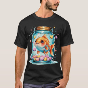 Niedlicher Goldfisch im Glas Whimsical Valentinsta T-Shirt