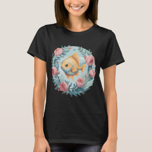 Niedlicher Goldfisch mit einem niedlichen kleinen T-Shirt