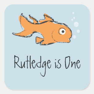 Niedlicher Goldfisch Quadratischer Aufkleber
