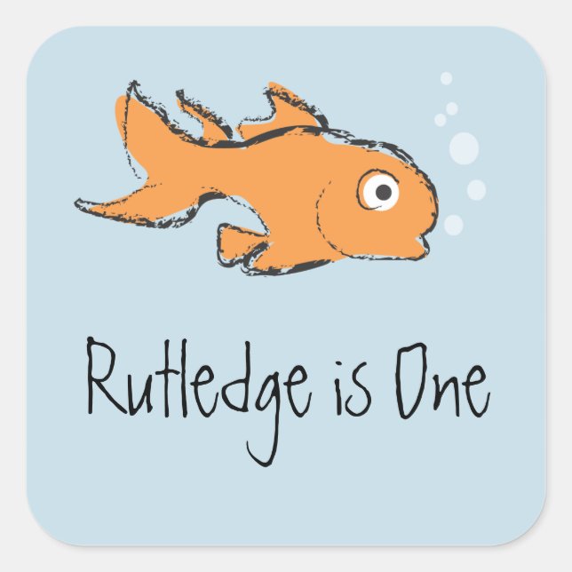 Niedlicher Goldfisch Quadratischer Aufkleber (Vorderseite)