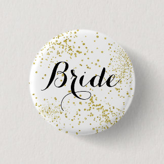 Niedlicher GoldGlitzer-Braut-Knopf Button