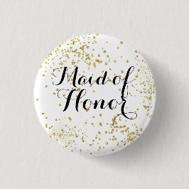 Niedlicher GoldGlitzer-Trauzeugin-Knopf Button