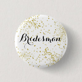 Niedlicher GoldGlitzerbridesman-Knopf Button