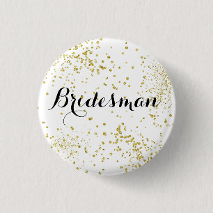 Niedlicher GoldGlitzerbridesman-Knopf Button