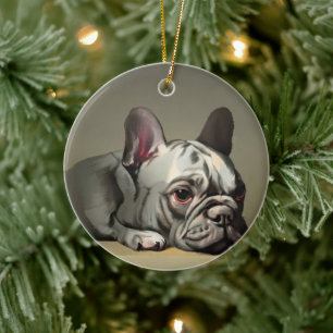 Niedlicher Goldhund Keramik Ornament