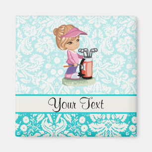 Niedlicher Golf; Damaskusmuster Magnet