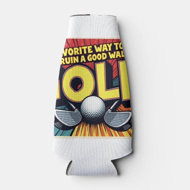 Niedlicher Golf-Lieblings-Weg zu einem guten Spazi Flaschenkühler (Vorderseite)