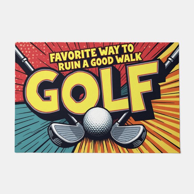 Niedlicher Golf-Lieblings-Weg zu einem guten Spazi Fußmatte (Vorderseite)