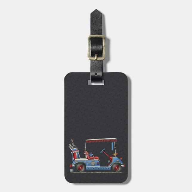 Niedlicher Golf-Wagen Gepäckanhänger (Vorderseite vertikal)