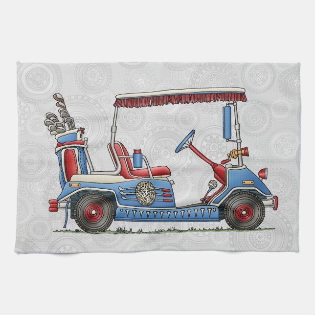Niedlicher Golf-Wagen Küchentuch (Horizontal)
