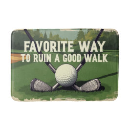 Niedlicher Golfing Spaß Badezimmerdekoration für F Badematte