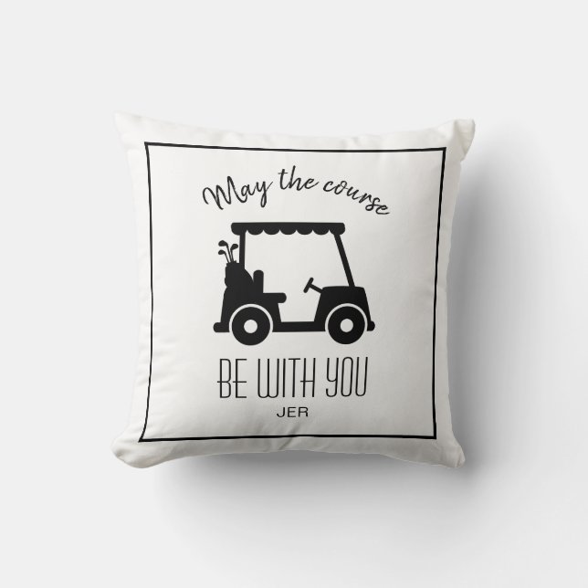 Niedlicher Golfplatz Zitat Golfer Schwarz & Weiß T Kissen (Vorderseite)