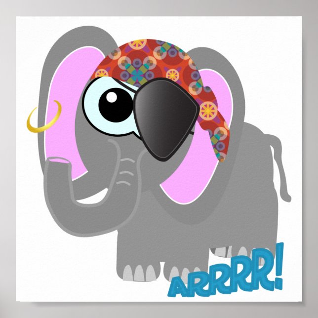 Niedlicher Goofkins-Elefant Poster (Vorne)