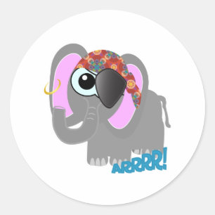 Niedlicher Goofkins-Elefant Runder Aufkleber