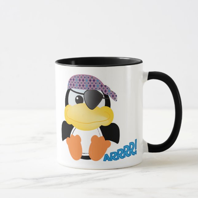 Niedlicher Goofkins-Piratenpinguin Tasse (Rechts)